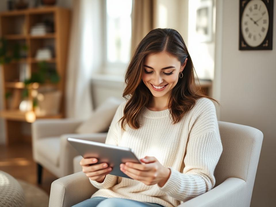 A user browsing an accessible website on a tablet